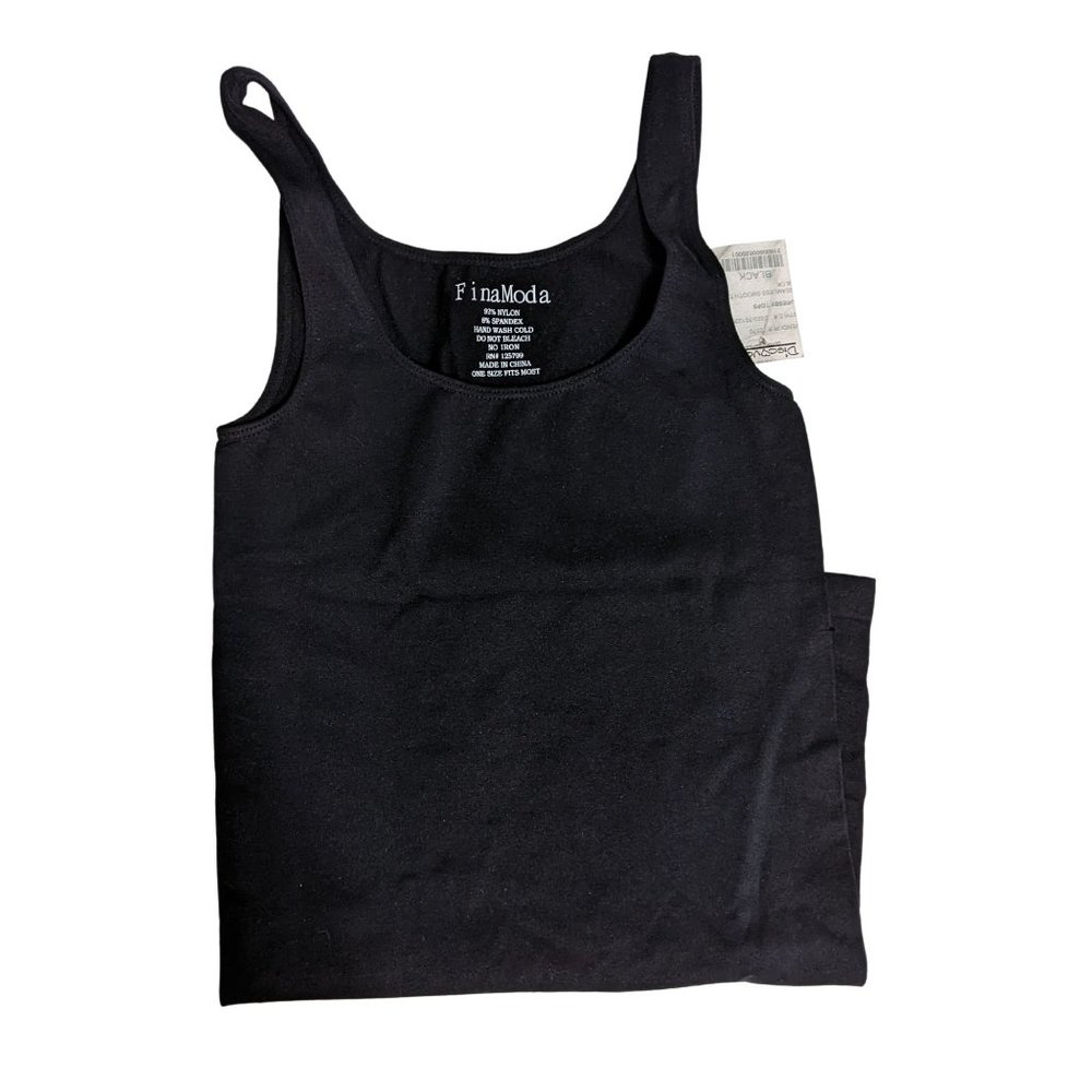 FinaModa NWT Black Tank Top, Wide Straps